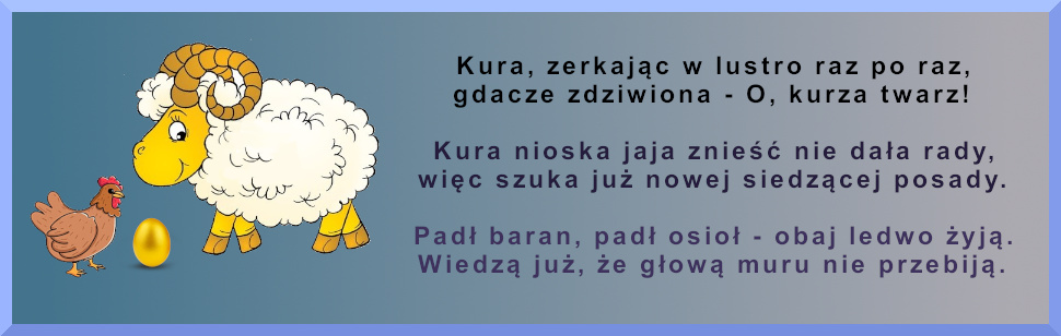 wierszyki, kura i baran